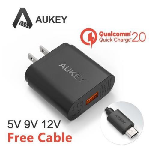 [freeship] Sạc Aukey PA U28 công nghệ Quick Charge 2.0 bản full Kèm cáp 1m
