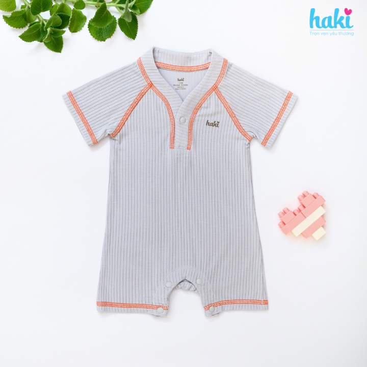 Bộ body đùi tay raglan cổ trụ phối chỉ cho bé chất liệu Modal (vải gỗ sồi) cao cấp siêu mềm mịn HAKI BM010