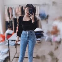 Áo nhung crotop tay bồng ( ảnh chụp thật)