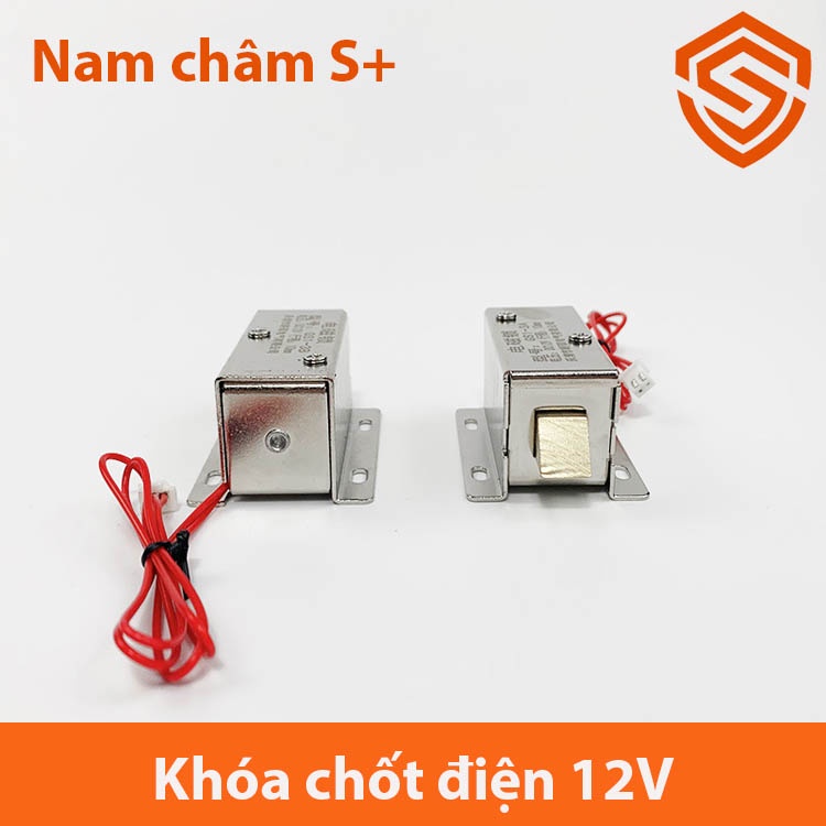 Khóa cửa nam châm điện 12-24V  - Kèm khuy cài chốt