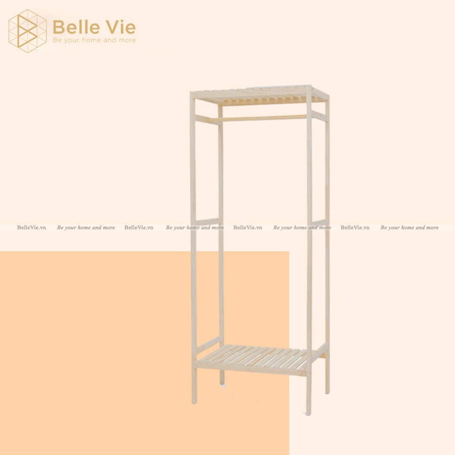 Tủ Treo Quần Áo 2 Tầng BELLEVIE Kệ Treo Quần Áo Lắp Ráp Shelf Hanger 2F KT 64cm x 35cm x 150cm