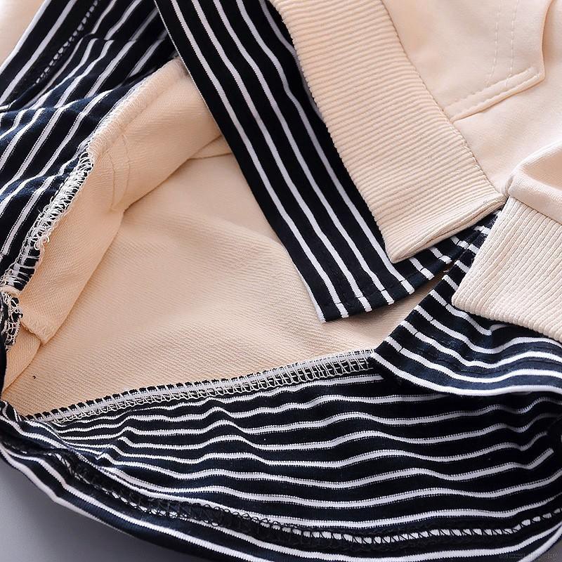 Áo hoodie giả hai lớp họa tiết sọc xinh xắn cho trẻ em