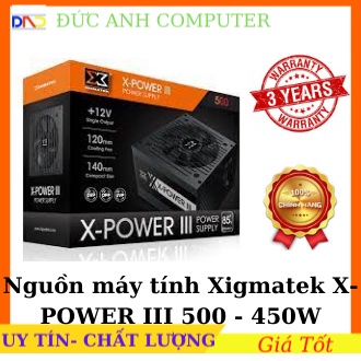 Nguồn máy tính Xigmatek X-POWER III 500 - 450W EN45976, Chính Hãng Mai Hoàng Phân Phối, Bảo Hành 3 Năm, 1 Đổi 1