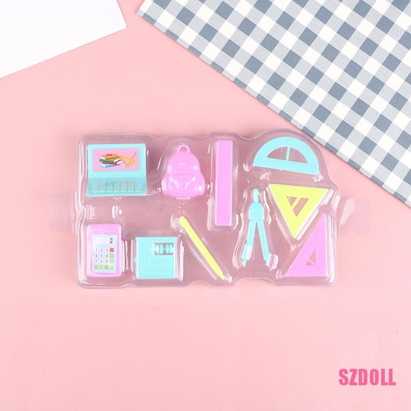 Set 10 Phụ Kiện Đi Học Mini Tỉ Lệ 1/12 Cho Nhà Búp Bê