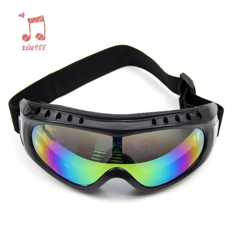 Colorful Coated Safety Skiing Black-rimmed Goggles Outdoor Sport Dustproof Sunglass Eye Glasses(Colorful)