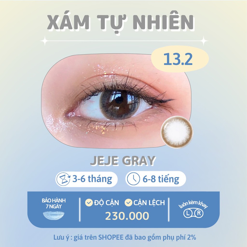 Kính Áp Tròng xám tự nhiên Jeje Gray chính hãng Olens | Hạn sử dụng 3-6 tháng