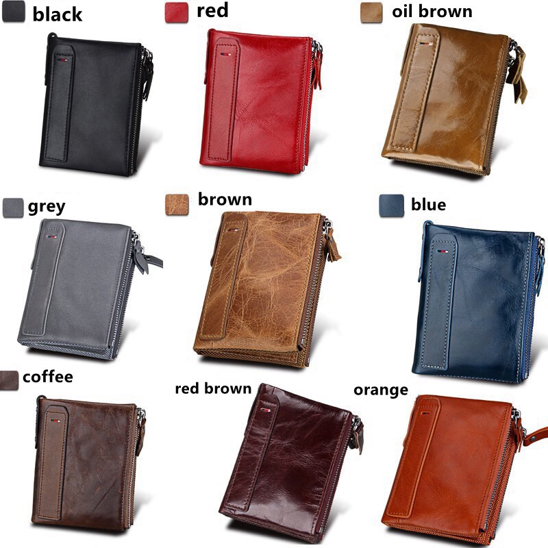 Ví da bò dáng ngắn thời trang cho nam