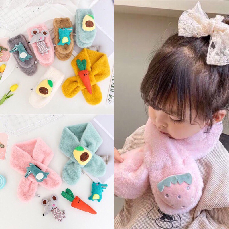 Ninikids: Khăn quàng cổ lông thỏ cho bé, khăn lông, khăn mùa đông cho bé
