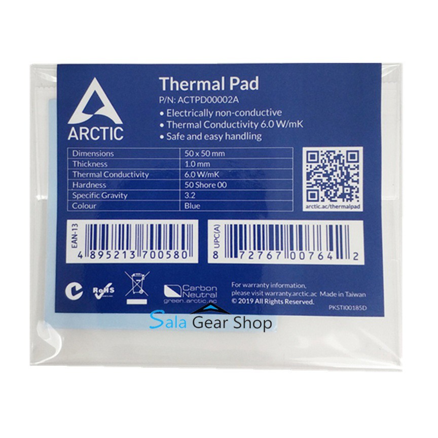 Miếng Dán Tản Nhiệt Arctic Thermal Pad 50*50*1mm