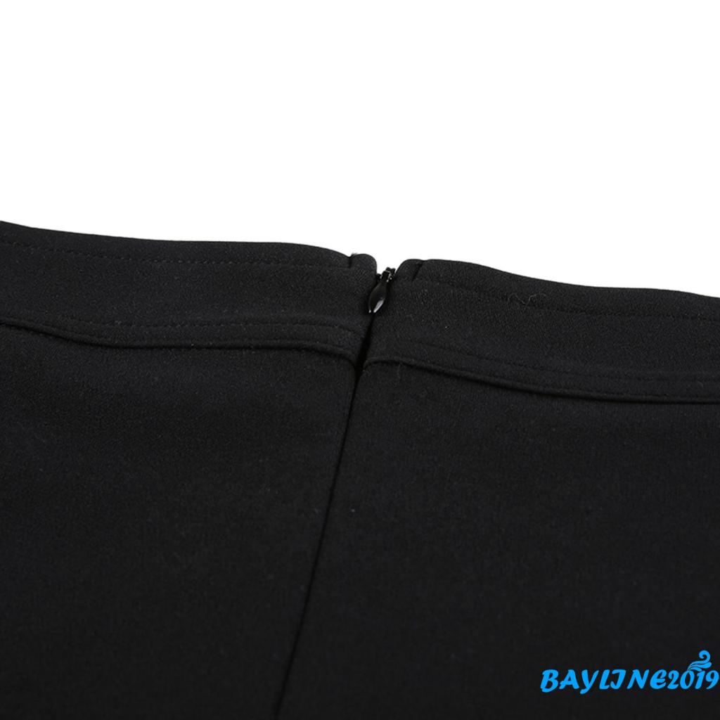 Bay-ladies Chân Váy Ngắn Ôm Dáng Màu Trơn Phối Lưới Xẻ Tà Thời Trang Xuân Hè Cho Nữ