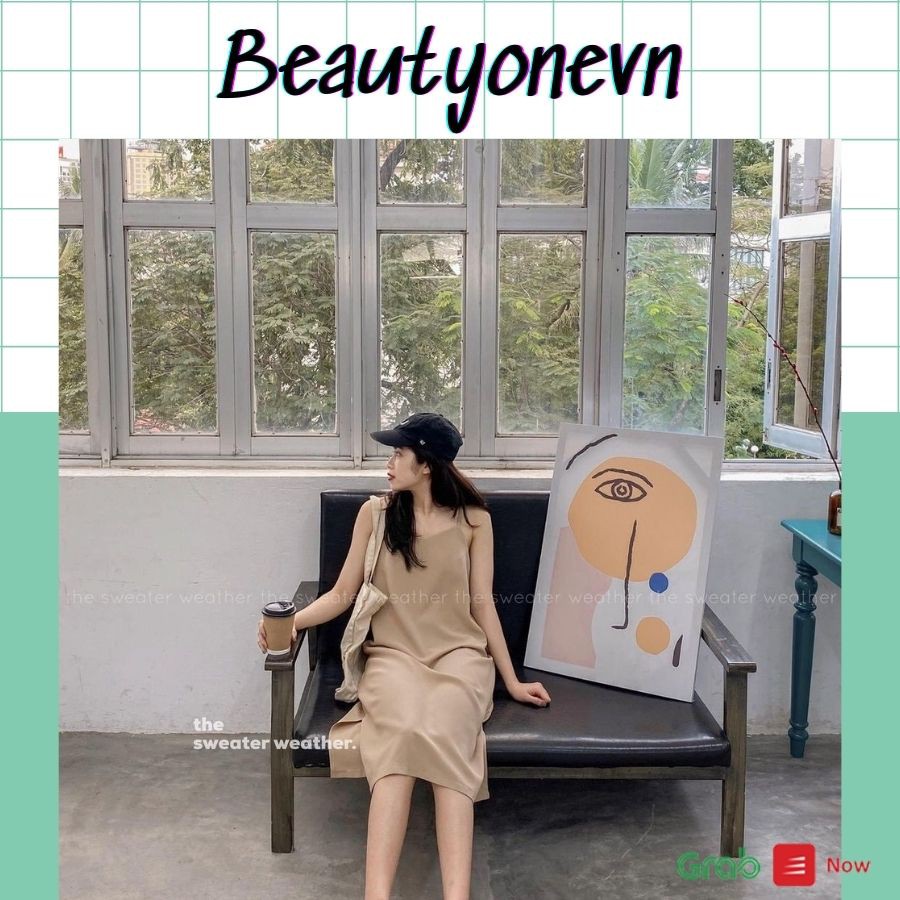 Váy 2 dây, đầm xuông - chất đũi lụa trơn basic nữ - Váy hai dây đũi nhiều màu