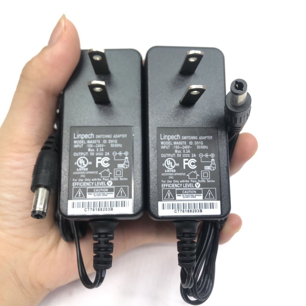 Nguồn Linpech 5V -2A chân 3.5*1.35mm và chân 5.5*2.5mm  mới 100%