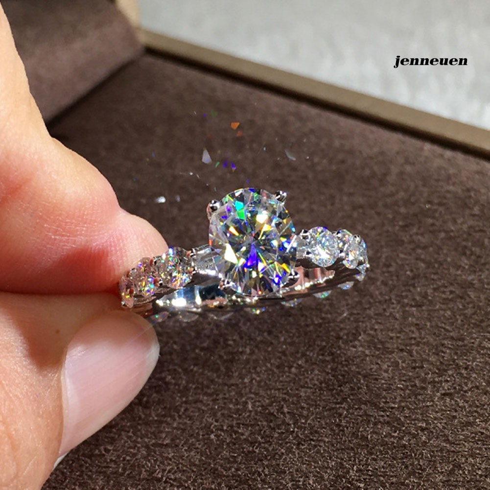 Nhẫn Đính Hôn Đính Kim Cương Giả Lấp Lánh Thời Trang Cho Nữ