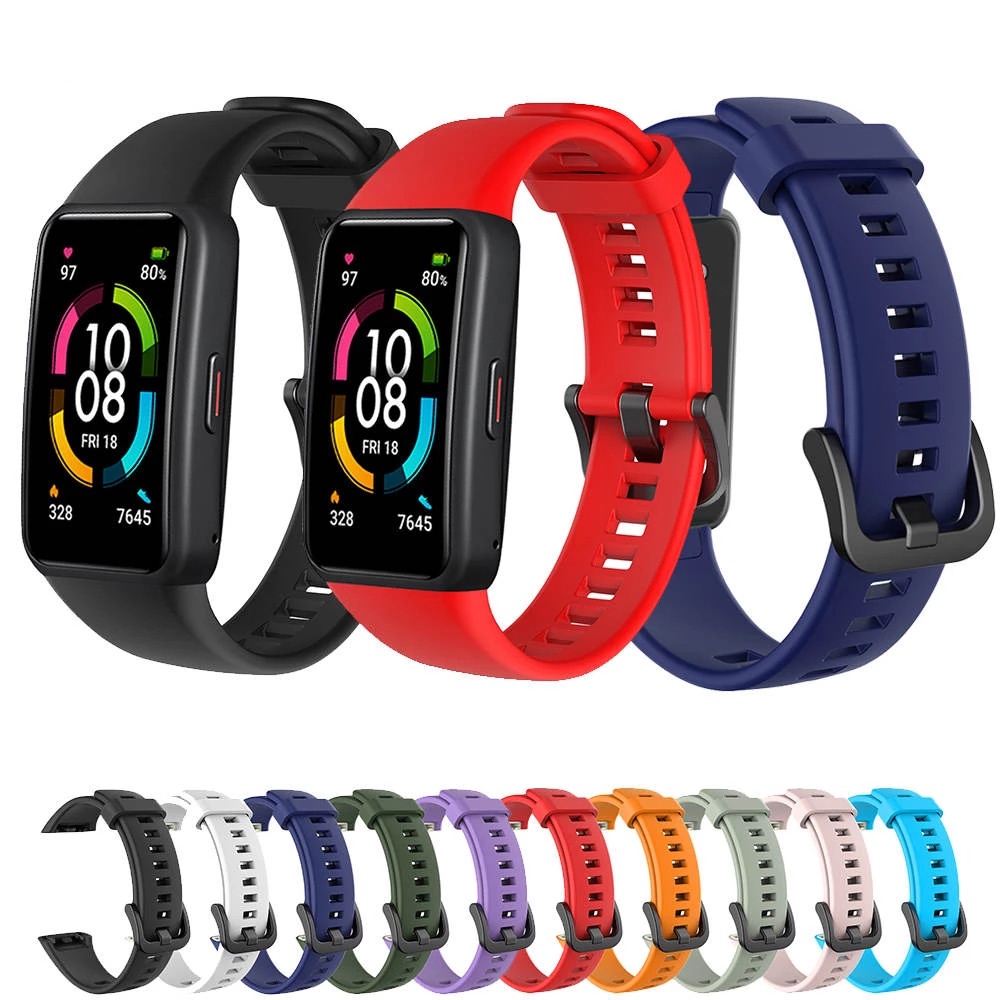 Dây đeo silicone mềm thiết kế nhiều lỗ thay thế thời trang cho Huawei Honor Band 6