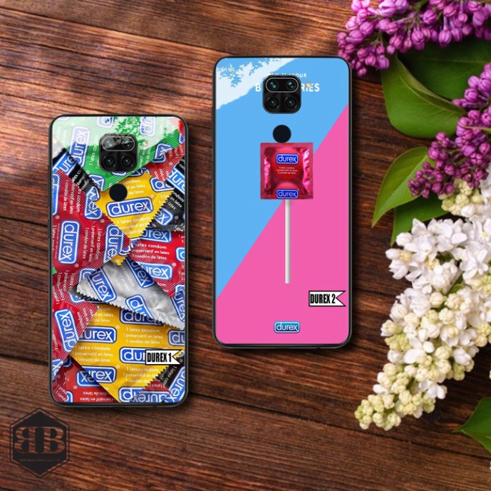 Ốp lưng kính cường lực Xiaomi Redmi Note 9 Vân Tay hình durex siêu ngầu