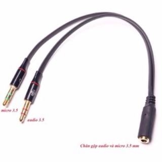 Dây chờ 3.5 ra 2 đầu mic và tai nghe 3.5