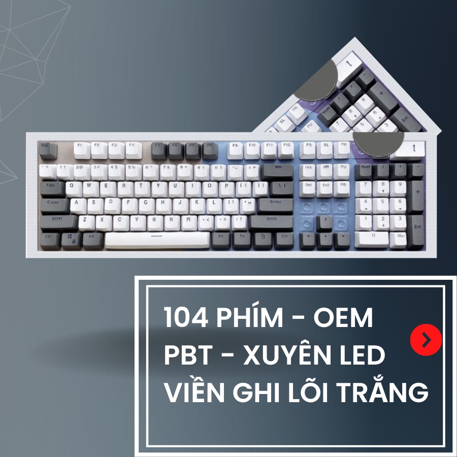 Keycap Nhựa PBT full công nghệ in sắc nét, phối màu xu hướng