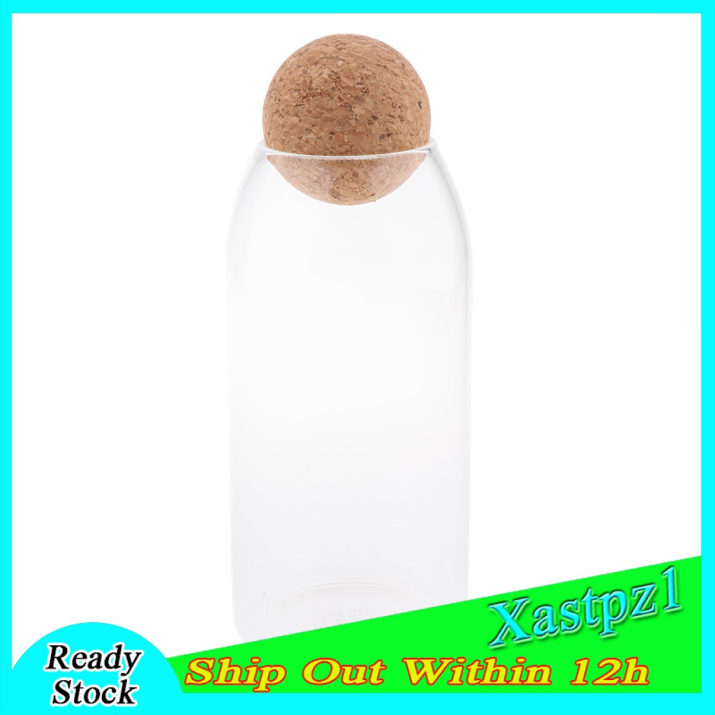 [Ready Stock] Decorative Cork Clear Glass Kitchen Storage Tank Sealed Cans Bottle