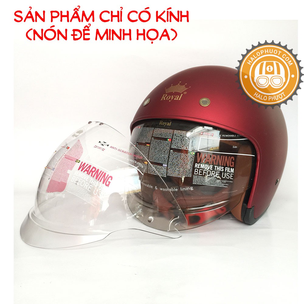 Kính Trong Suốt thay cho nón bảo hiểm Royal M139 kính âm