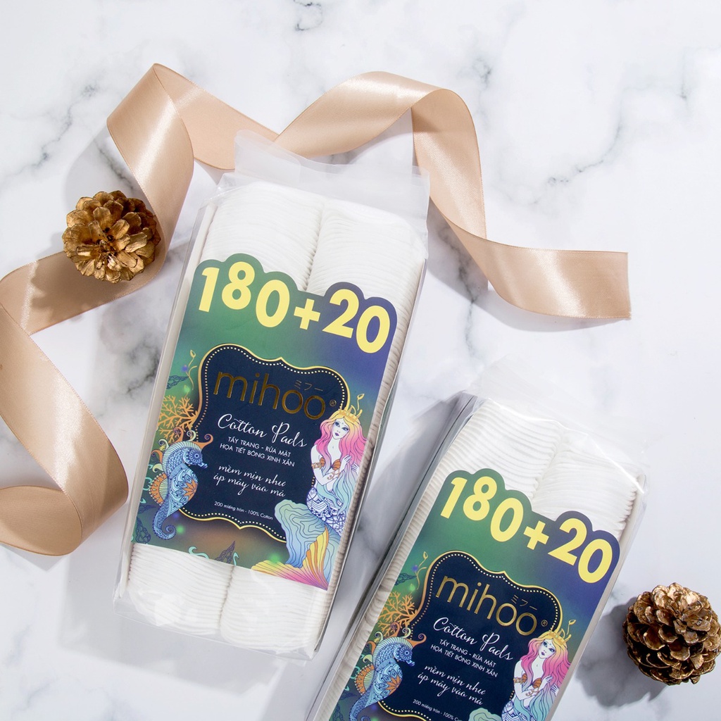 Bông tẩy trang Mihoo cotton 200 miếng