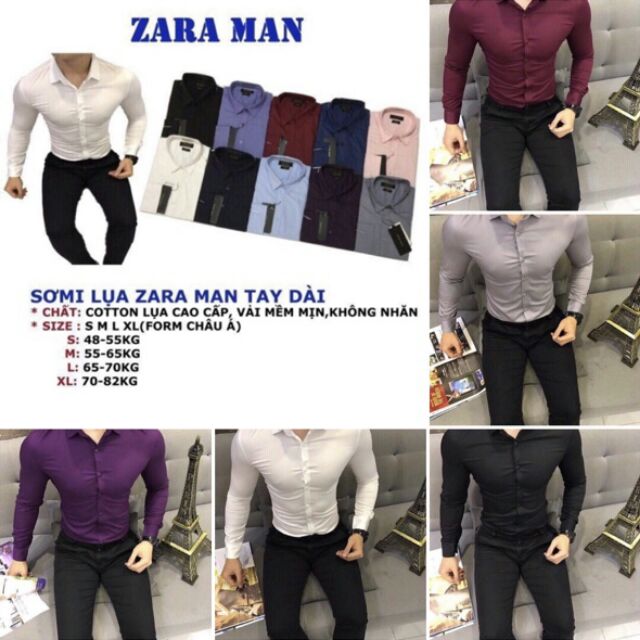 ÁO SƠMI LỤA ZARA MAN TAY DÀI
