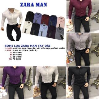 ÁO SƠMI LỤA ZARA MAN TAY DÀI