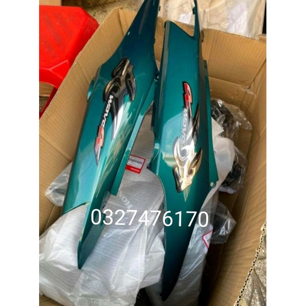 Bộ nhựa dàn áo xe WAVE A 100 mỏ neo, xanh xương cá zin