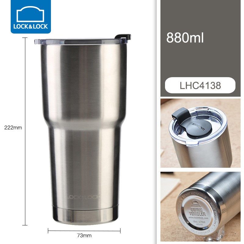 Bình giữ nhiệt Inox 304 Lock&amp;Lock Swing Tumbler LHC4136 470ml / LHC4137 700ml/ LHC4138 880ml