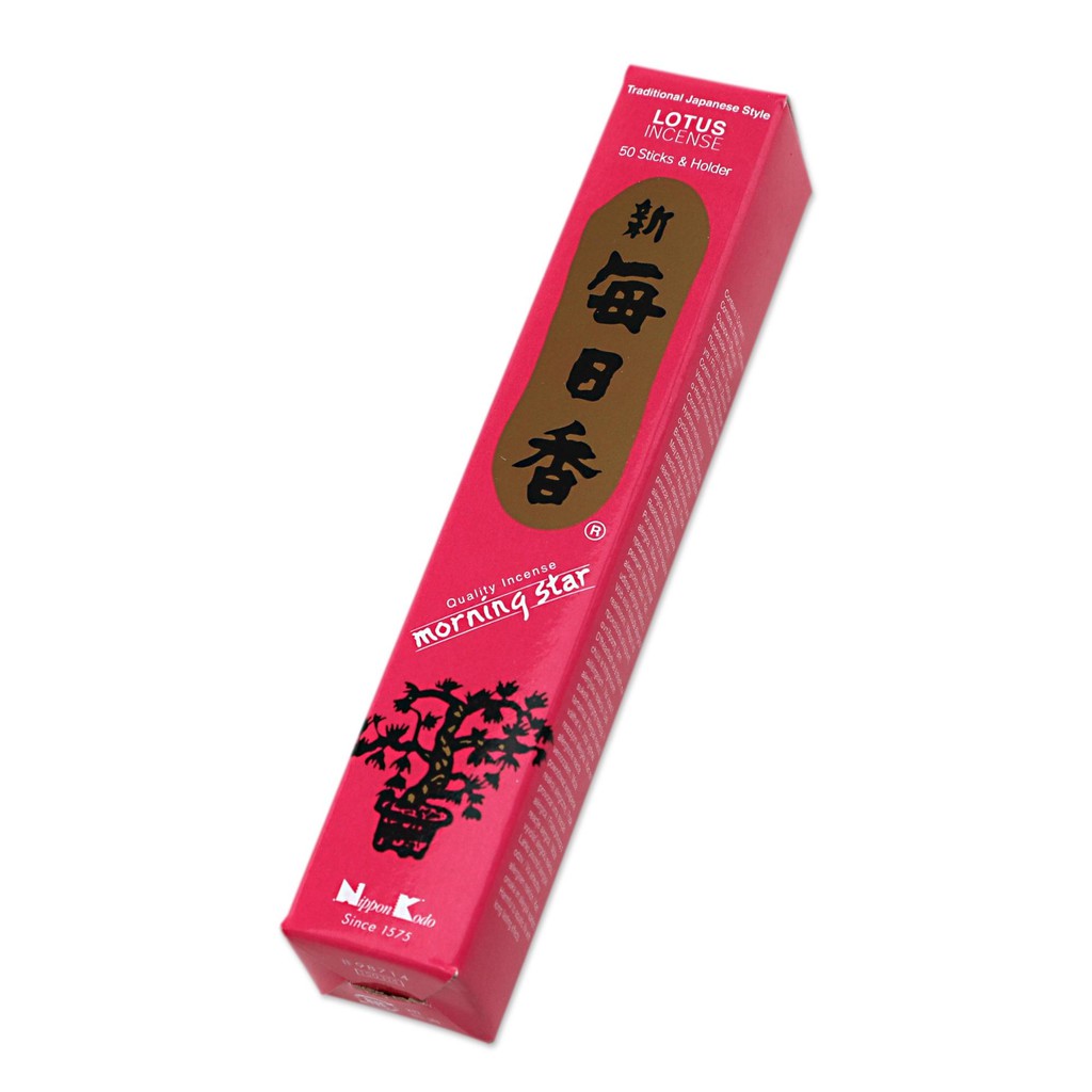 Nhang thơm Morning Star Lotus hoa sen 50 que, Thanh hương Nhật Bản thư giãn Nippon Kodo