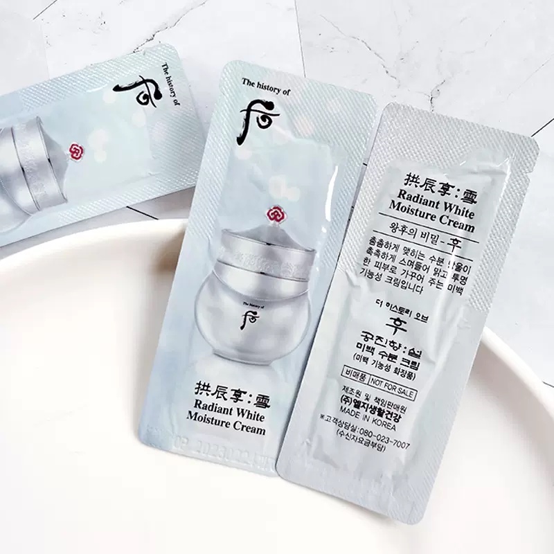 Combo 30 Gói Sample Kem Dưỡng Trắng Giảm Thâm Nám Whoo Radiant White Moisture Cream 1mlx30
