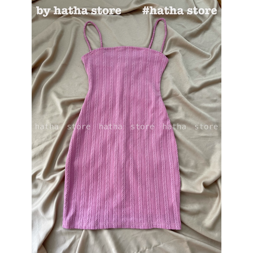 ĐẦM BODY THUN 2 DÂY BÔNG LÚA KÈM ẢNH THẬT FULL MÀU