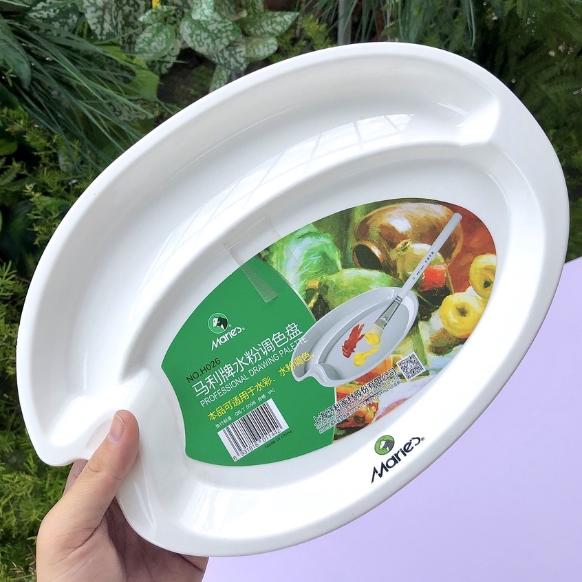 [XÓM VẼ] Khay pha màu oval bằng nhựa 27x20 cm (palette)