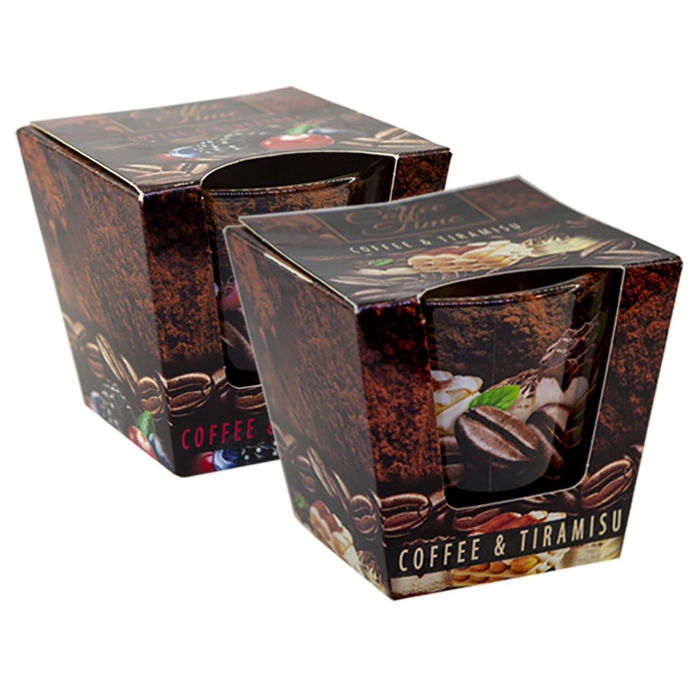 Combo 2 ly nến thơm tinh dầu Bartek Coffee Time 115g - cà phê tiramisu, thơm phòng, khử mùi, không khói