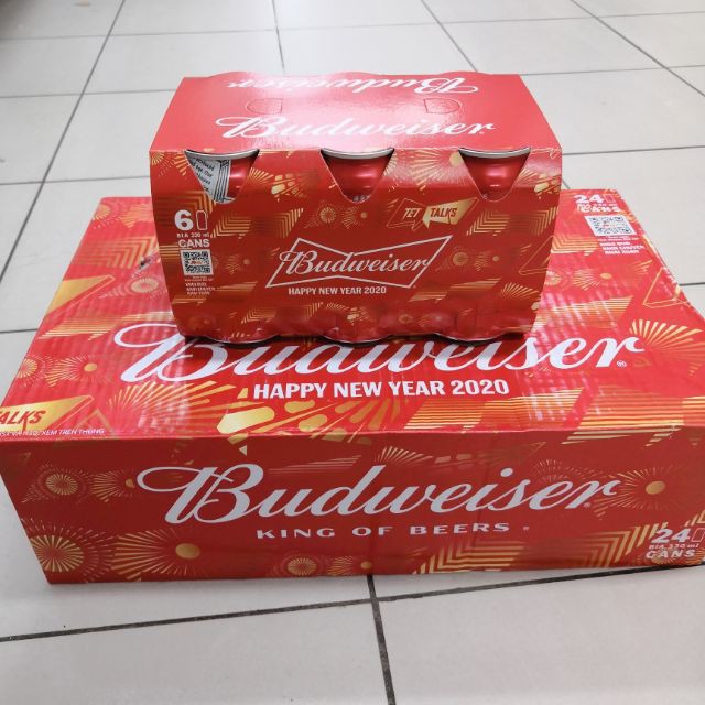Bia Budweiser thùng 24 lon x 330ml date 2022