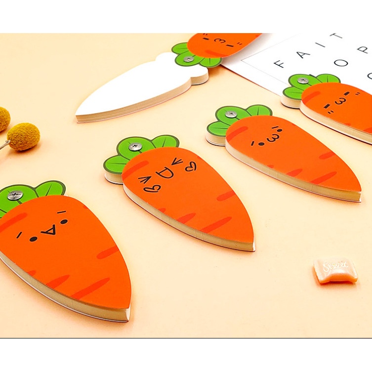 Giấy note Giấy ghi chú hình cà rốt dễ thương LILA NOTECAROT125