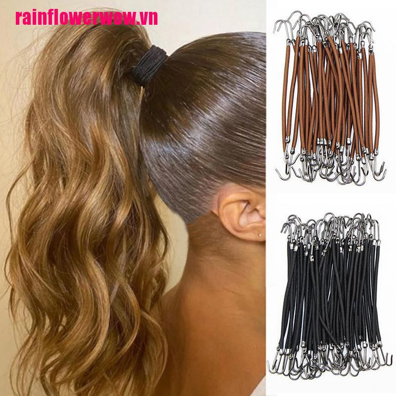 Set 10 Dây Cột Tóc Co Giãn Kèm Móc Tiện Dụng
