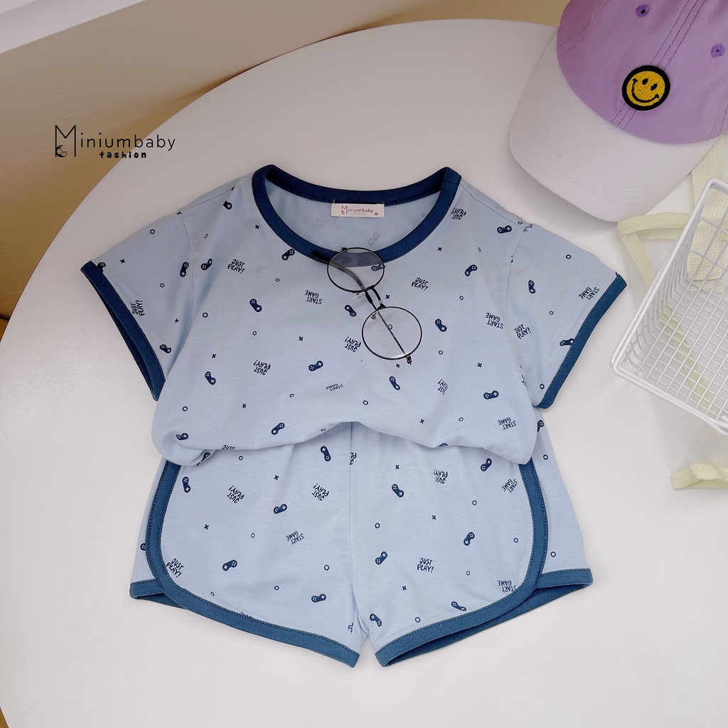 Bộ đồ cộc tay bé gái thiết kế nơ điệu đà chất liệu 100% cotton trẻ em mặc mùa hè miniumbabyfashion SB1542