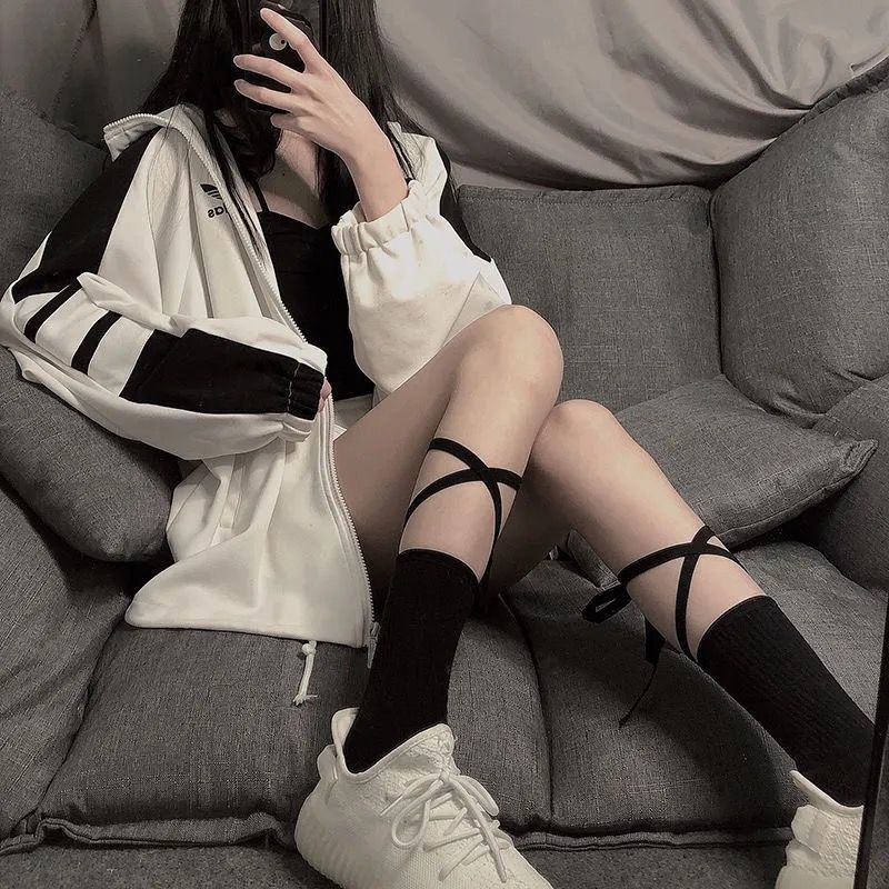 Vớ Đan Dây Chéo Ngang Bắp Chân Dài Ngang Bắp Chân 2 Kiểu Dáng Tùy Chọn Dành Cho Nữ