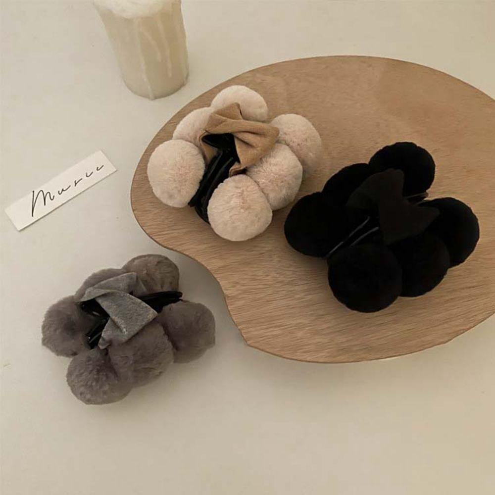 Kẹp Tóc Đính Nơ Bằng Lông Nhung Phong Cách Vintage Dành Cho Nữ