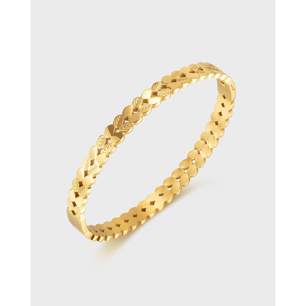 Vòng Đeo Tay Bằng Thép Titan Họa Tiết Hình Học Đơn Giản Sang Trọng