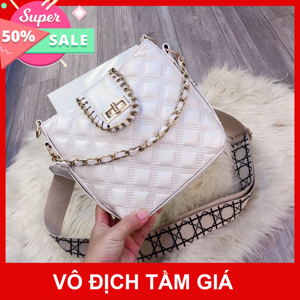 [Gía Hủy Diệtt] Túi xách nữ đeo chéo ô trám thời trang chất da pu mềm