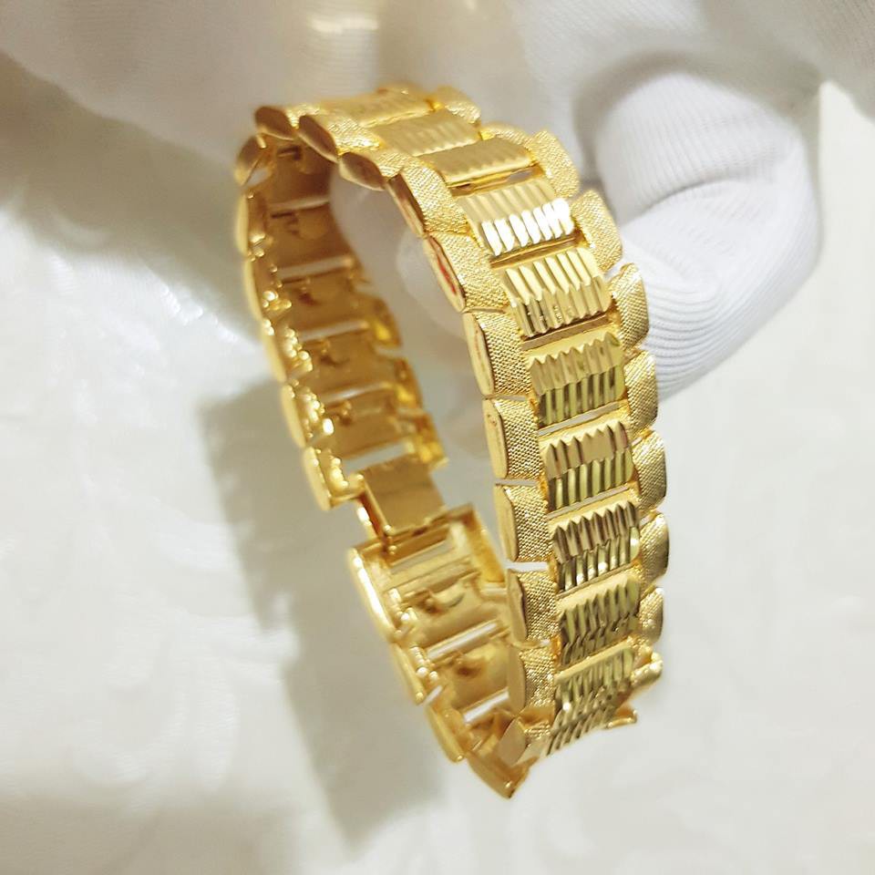 Lắc tay nam bản to mạ vàng 18K - Bền Màu - Bao đổi trả trong vòng 07 ngày