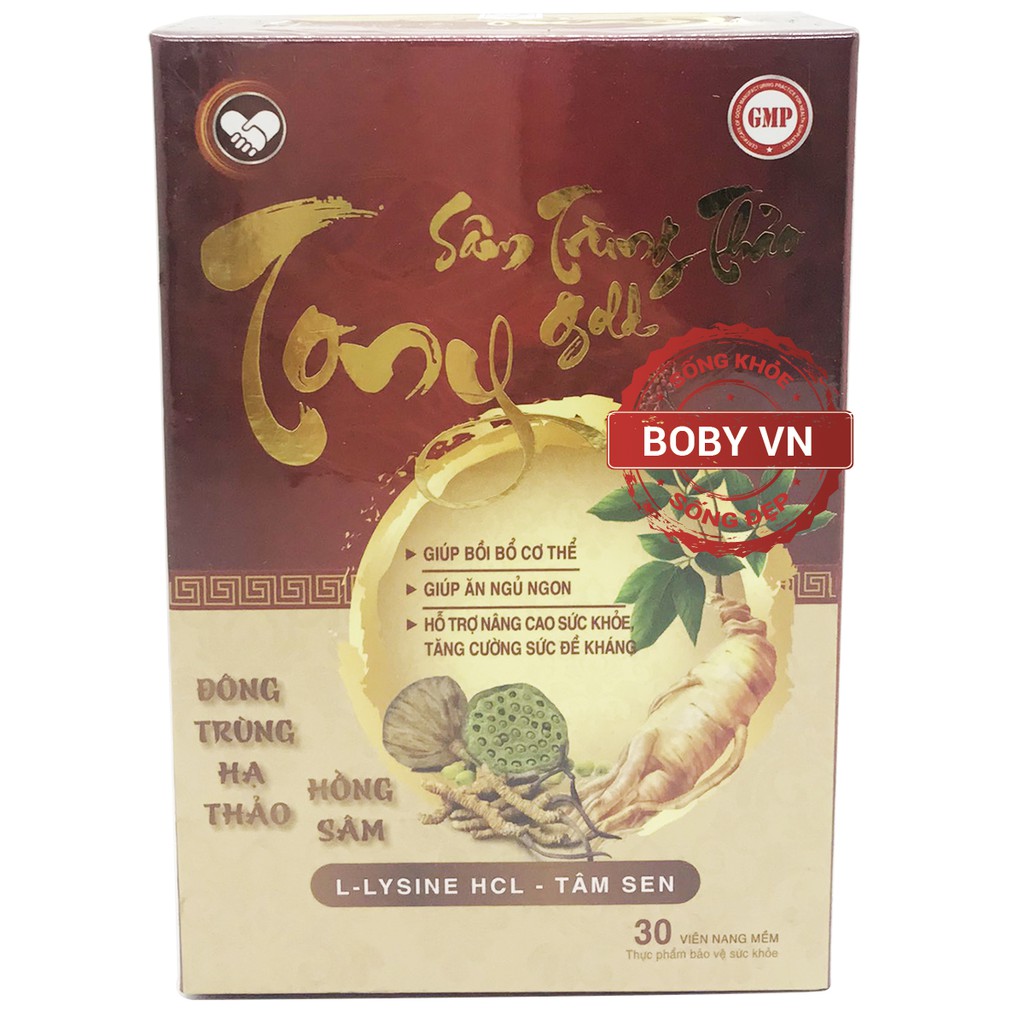 Tony Sâm Trùng Thảo Gold bồi bổ cơ thể, tăng cường đề kháng (Hộp 30 viên)
