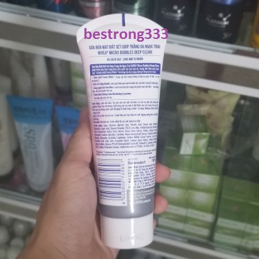 Sữa rửa mặt NIVEA Pearl White Đất Sét giúp trắng da ngọc trai 100g