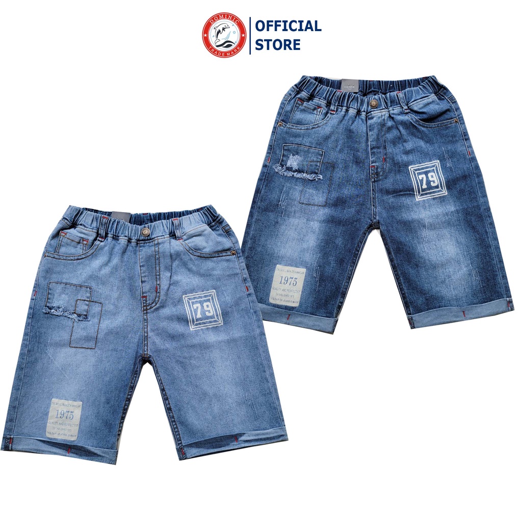 Quần bò bé trai, quần đùi jean bé trai size đại DOMINIC từ 50kg-60kg