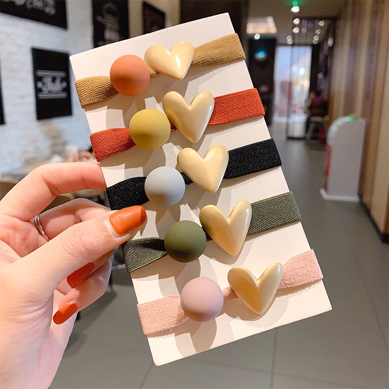 Dây Cột Tóc Co Giãn Hình Trái Tim Xinh Xắn Thời Trang Cho Nữ