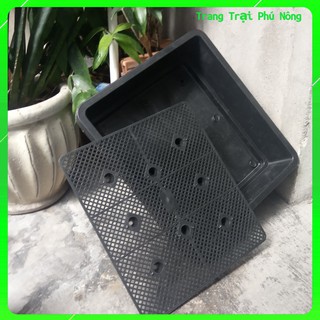 Combo 2 Khay Nhưa Trồng Rau Mầm 42x38x11cm, Có Nan Mặt Đáy Tăng Đồ Bền, Thành Nhựa Dày