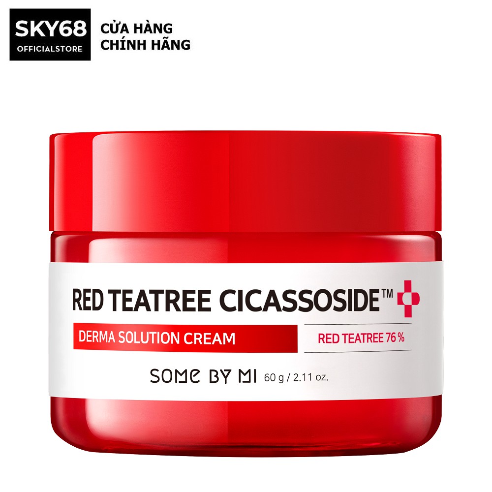 Kem Dưỡng Làm Dịu, Phục Hồi Cho Da Nhạy Cảm Chiết Xuất Tràm Trà Đỏ Some By Mi Red Teatree Cicassoside Derma Solution 60g