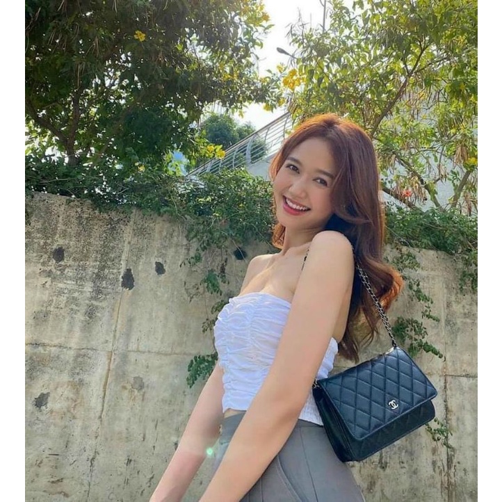 Áo ống phối nhún thun body có mod ngực