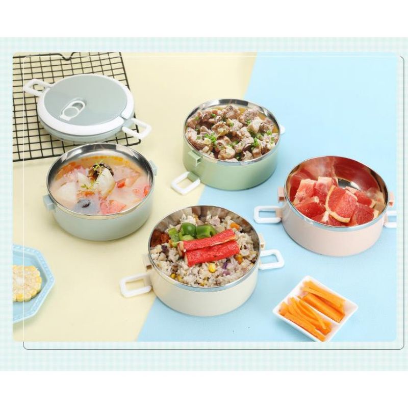 HỘP CƠM GIỮ NHIỆT 2 TẦNG LUNCH BOX - HỘP CƠM VĂN PHÒNG 2 TẦNG RUỘT INOX